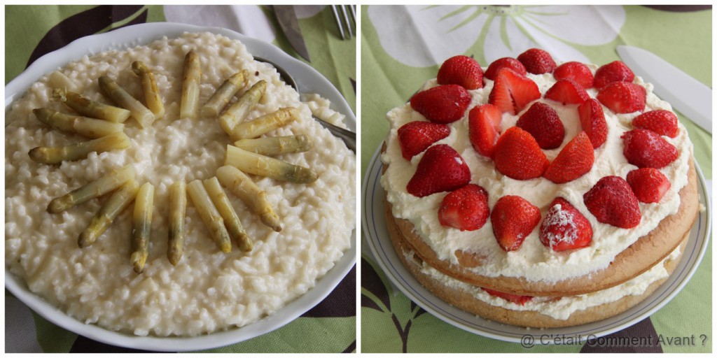 Mioum ! Risotto aux asperges et gateaux fraises et chantilly