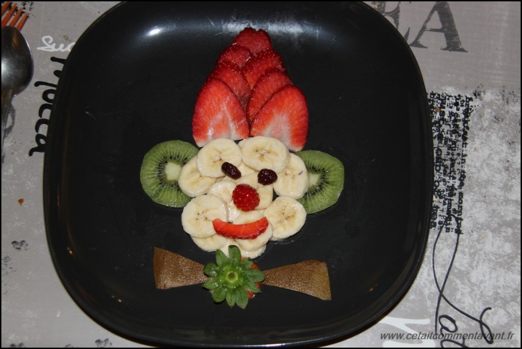 Le clown dessert (Fraises, Kiwis, bananes, cranberries)